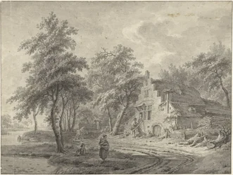 Ferme sur un chemin de campagne