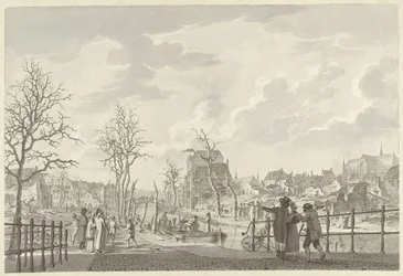 Ruines sur le Rapenburg à Leyde, après l