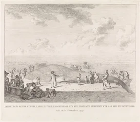 Baleine échouée sur la plage de Zandvoort (Afbeelding van de Vin-Vis gestrand tusschen Wyk aan Zee en Zandvoord, den 18den november, 1791)