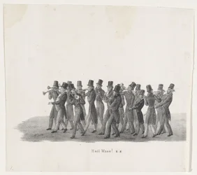 Musiciens dans le défilé des étudiants de Leyde, 1835