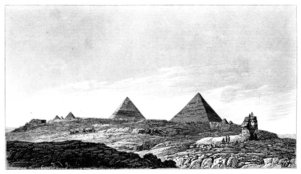 Les Pyramides et le Sphinx, Gizeh, Égypte, 19e siècle