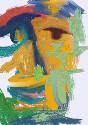 Visage abstrait coloré