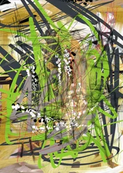 Chaos abstrait et éclatant de vert