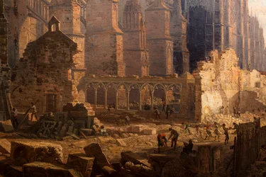 Le dégagement de la cathédrale Saint-André, détail.1865 (Huile sur toile)