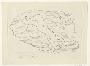 Femme nue dans les nuages