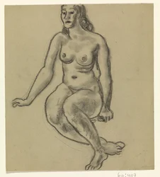 Femme nue assise