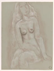 Femme nue assise