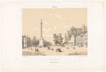 Vue sur la Place Maréchal-Foch et les Cours Saint-Pierre à Nantes (La France de nos jours)