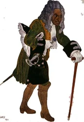 Conception de costume pour Galesson, le tuteur du prince, de La Belle au bois dormant