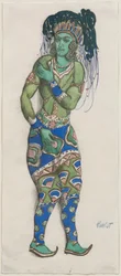 Conception de costume pour le Ballet Dieu Bleu par R. Hahn