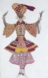 Costume pour le ballet Le Dieu Bleu par R. Hahn, 1912