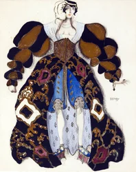 Costume pour le ballet "La Légende de Joseph" de R. Strauss - Bakst, Léon (1866-1924) - 1914