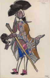 Costume pour le ballet Les Femmes Savantes de Scarlatti