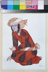 Costume pour le ballet Shéhérazade de Nikolaï Rimski-Korsakov - Œuvre de Léon Bakst, lithographie 1922