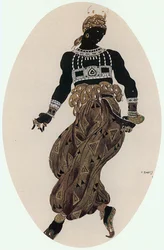 Esquisse de costume pour le personnage " or " du ballet (gouache sur papier)