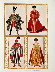 Costumes pour la Polonaise Boris Godounov par Modeste Moussorgski