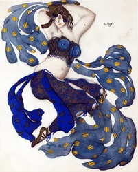 Odalisque. Conception de costume pour le ballet Shéhérazade de N. Rimsky-Korsakov - Bakst, Léon (1866-1924) - 1910