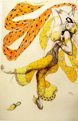 Odalisque. Projet de costume pour le ballet Shéhérazade de N. Rimski-Korsakov, 1910