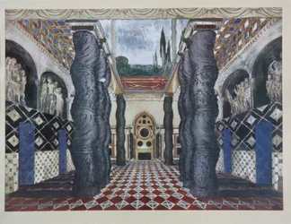 Décor de scène pour la pièce Le Martyre de Saint Sébastien de Gabriele D