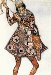 Le tsarévitch Ivan, esquisse de costume pour le ballet L