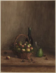 Nature morte avec panier de pommes
