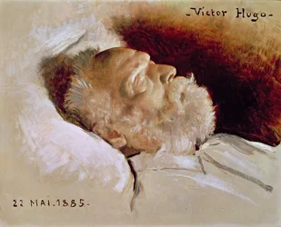 Portrait de Victor Hugo (1802-85) sur son lit de mort, 22 mai 1885