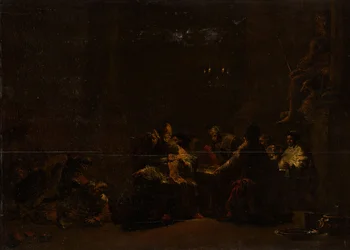 Pashur frappant Jérémie dans le Temple, vers 1648 (huile sur panneau)