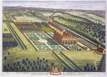 Hamstead Marshall dans le comté de Berkshire, gravé par Johannes Kip