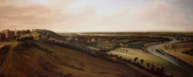 Vue depuis le côté de Richmond Hill vers le nouveau parc du comte de Rochester