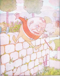 Humpty Dumpty a fait une grande chute (lithographie en couleur)