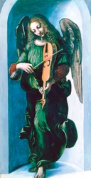 Un ange en vert avec une vielle, vers 1500