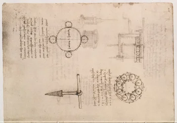 Codex Madrid I f.20, études mécaniques