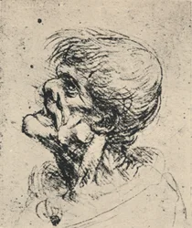 Profil grotesque à gauche, vers 1480