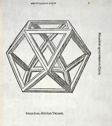 Hexaèdre tronqué vide, illustration de 