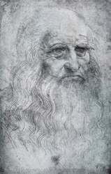 Autoportrait de Léonard de Vinci, vers 1512-1515, 1954