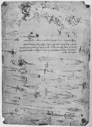 Études de fantassins attaquant des cavaliers avec des lances et des boucliers