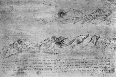 Études de chaînes de montagnes, vers 1480, 1945