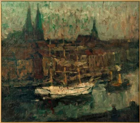 Barque dans le port de Lübeck