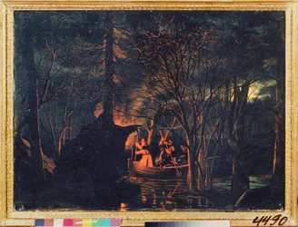 Pêche de nuit au harpon