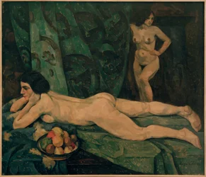 Intérieur avec figures féminines nues