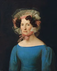 Dame en robe bleue