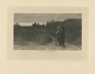 Promeneur dans un paysage de dunes