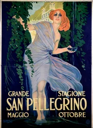 Affiche publicitaire pour la ville thermale de San Pellegrino, Italie