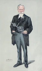 Sir William Crookes, physicien et chimiste anglais, vers 1900
