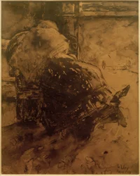 Femme près de la cheminée