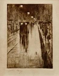 Rue de Leipzig sous la pluie