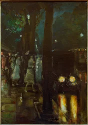 Scène nocturne sur le Kurfürstendamm avec vue en direction de ...