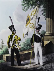 Porte-épée-Praporshchik et Corniste du Bataillon de la Garde, 1829