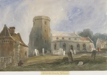 Église de Dilhorne: aquarelle, nd [c1830-1840]