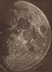 Photographie de la lune à son 1er Quartier, 6 mars 1865